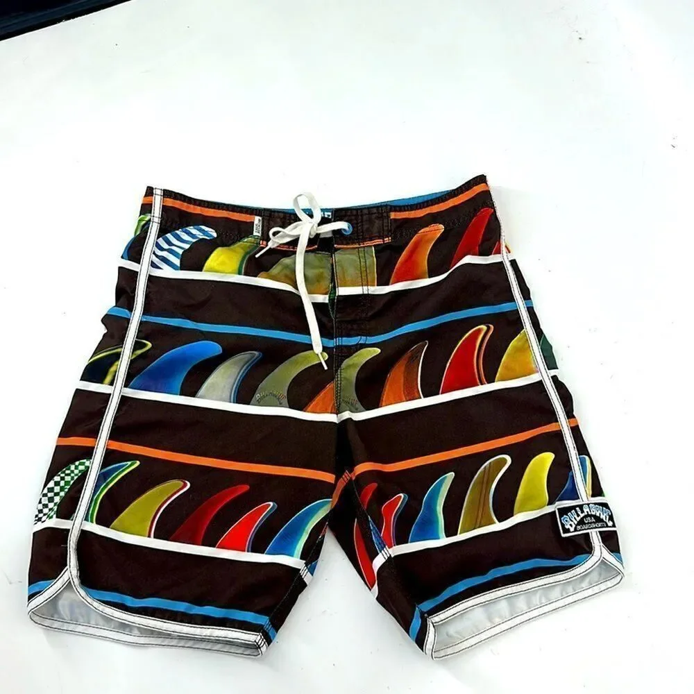 Men’s BILLABONG 32 USA Shark Fin Board Shorts Swim Trunks Polyester